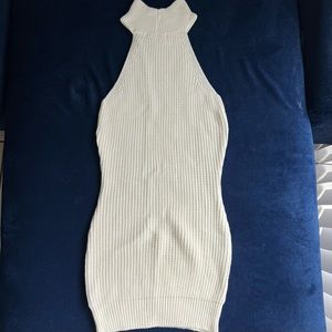 Misguided Woven Ribbed Sleeveless Turtle Neck Dress